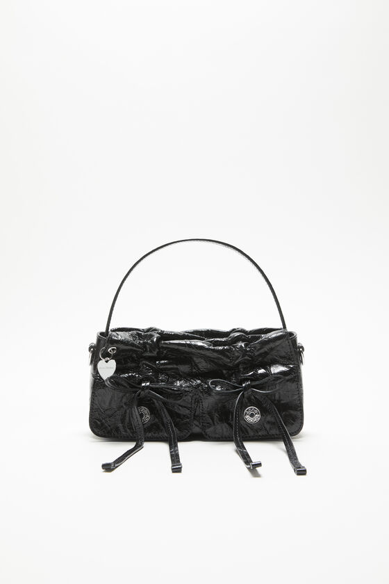 Multipocket Micro Crossbody Crinkled Patent, Black, 2000x